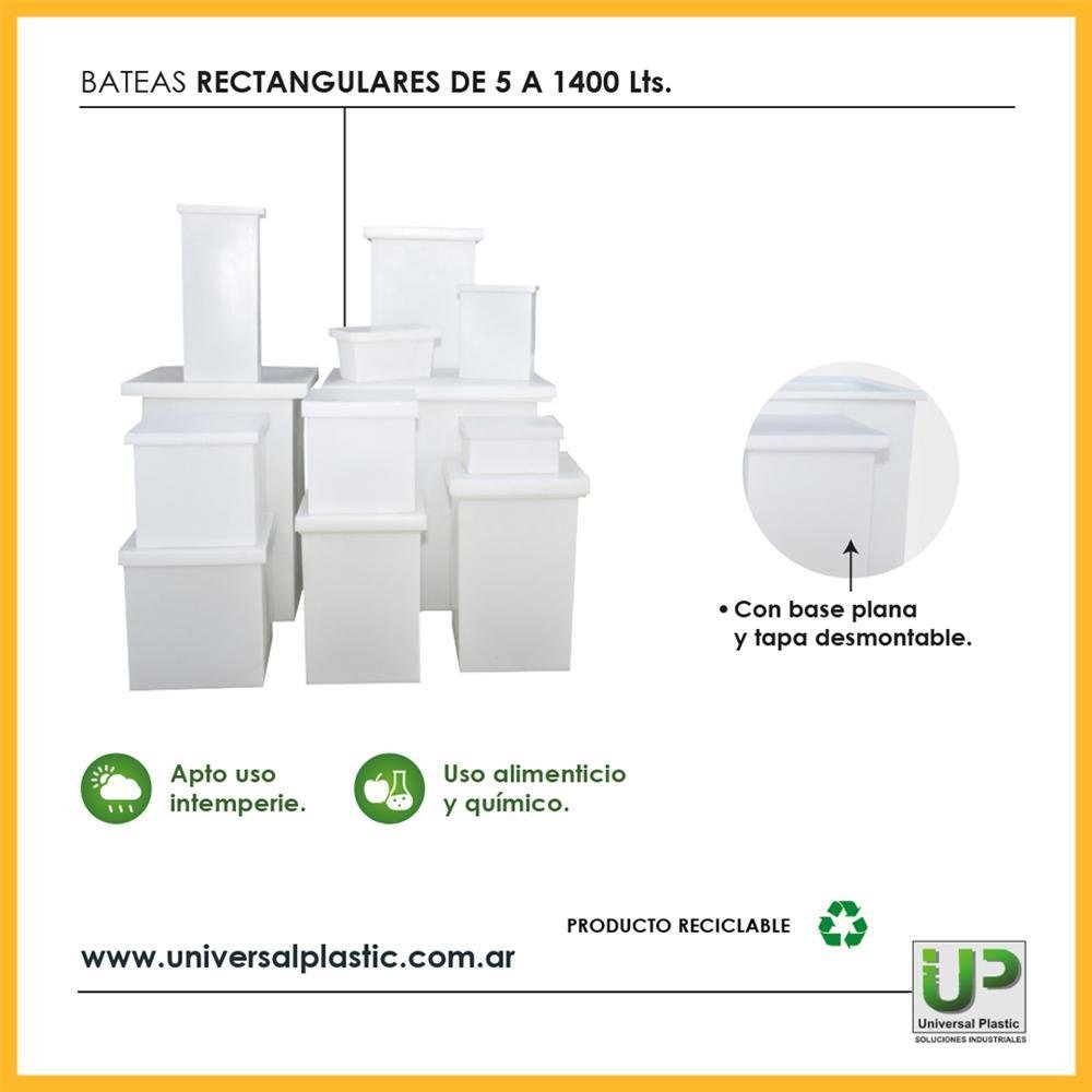 Bateas rectangulares de 5 a 1400 litros