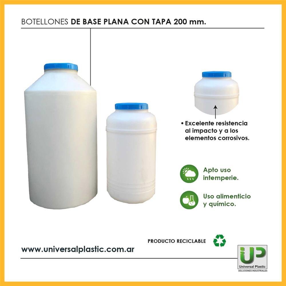 Botellones de base plana con tapa 200mm