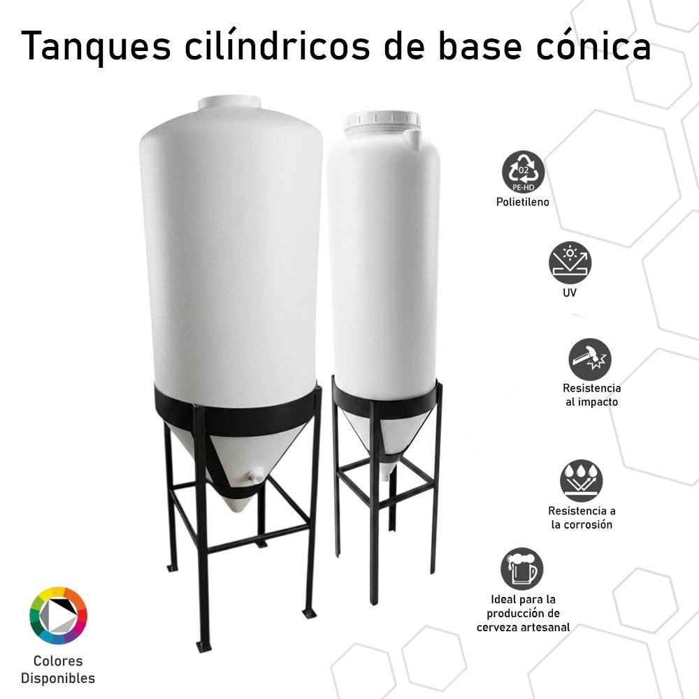 Tanque cilíndrico de base cónica vista general