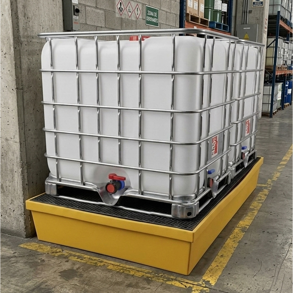 Batea antiderrame para 2 Contenedores Bins / BAUP-1000-2M - Imagen 2