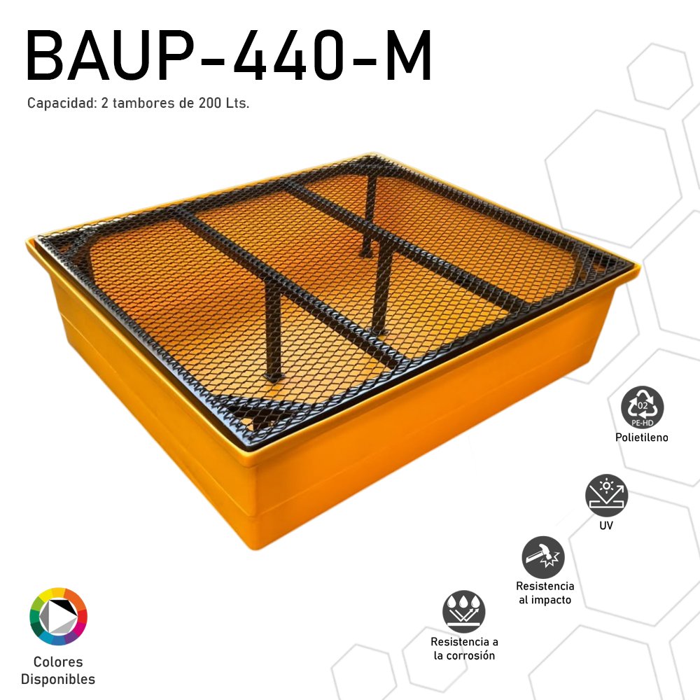 Batea de contención Para 2 tambores / BAUP-440-M