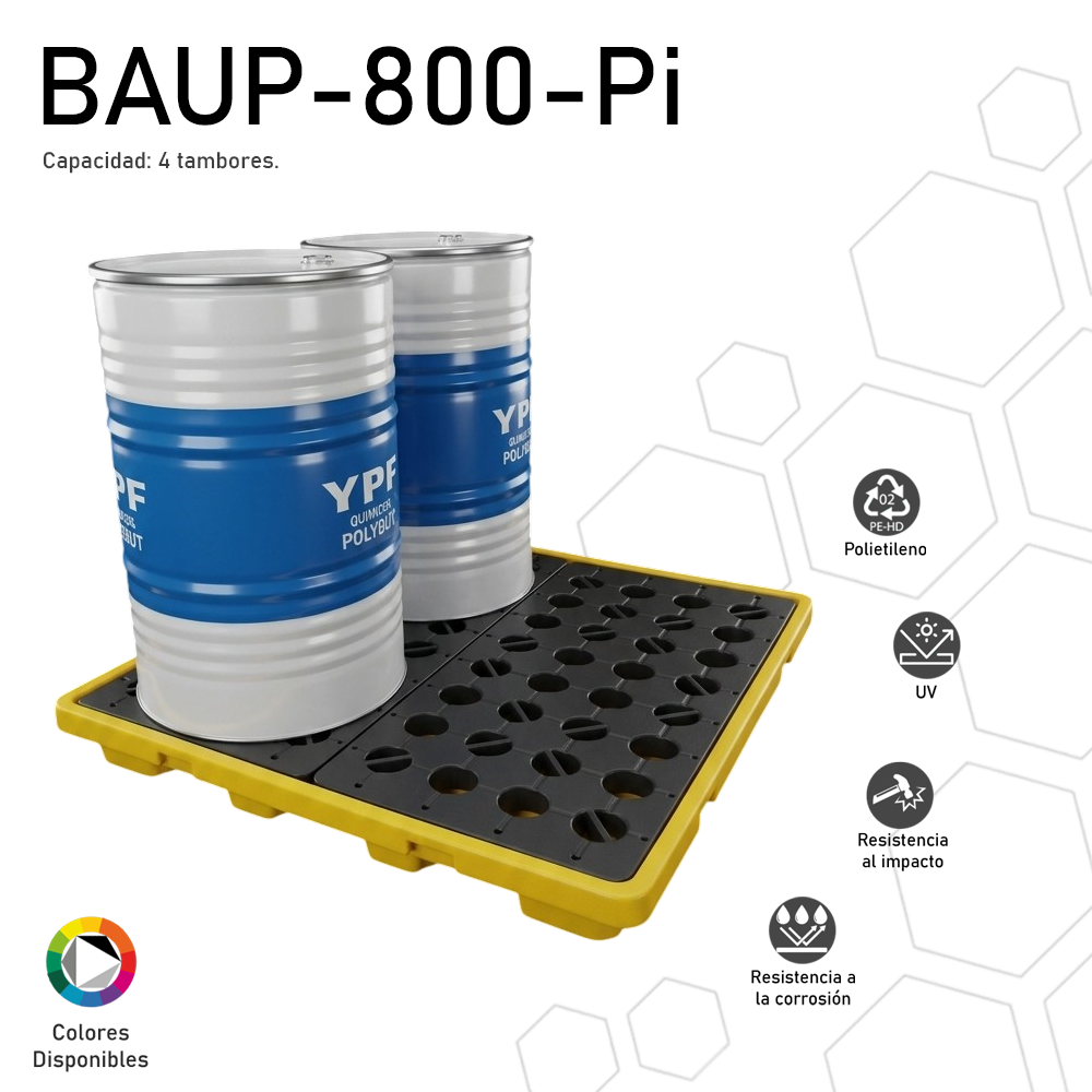 Batea antiderrame para 4 tambores / BAUP-800-Pi