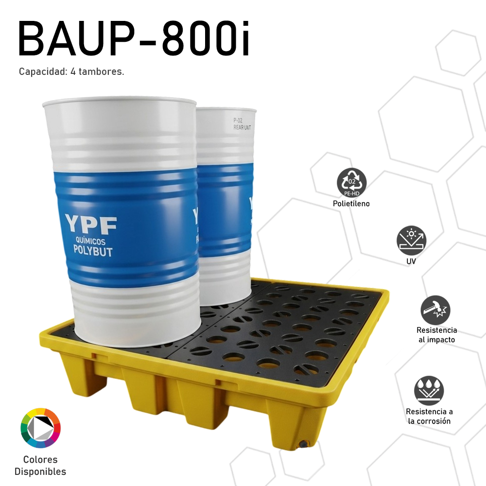 Batea antiderrame para 4 tambores / BAUP-800i