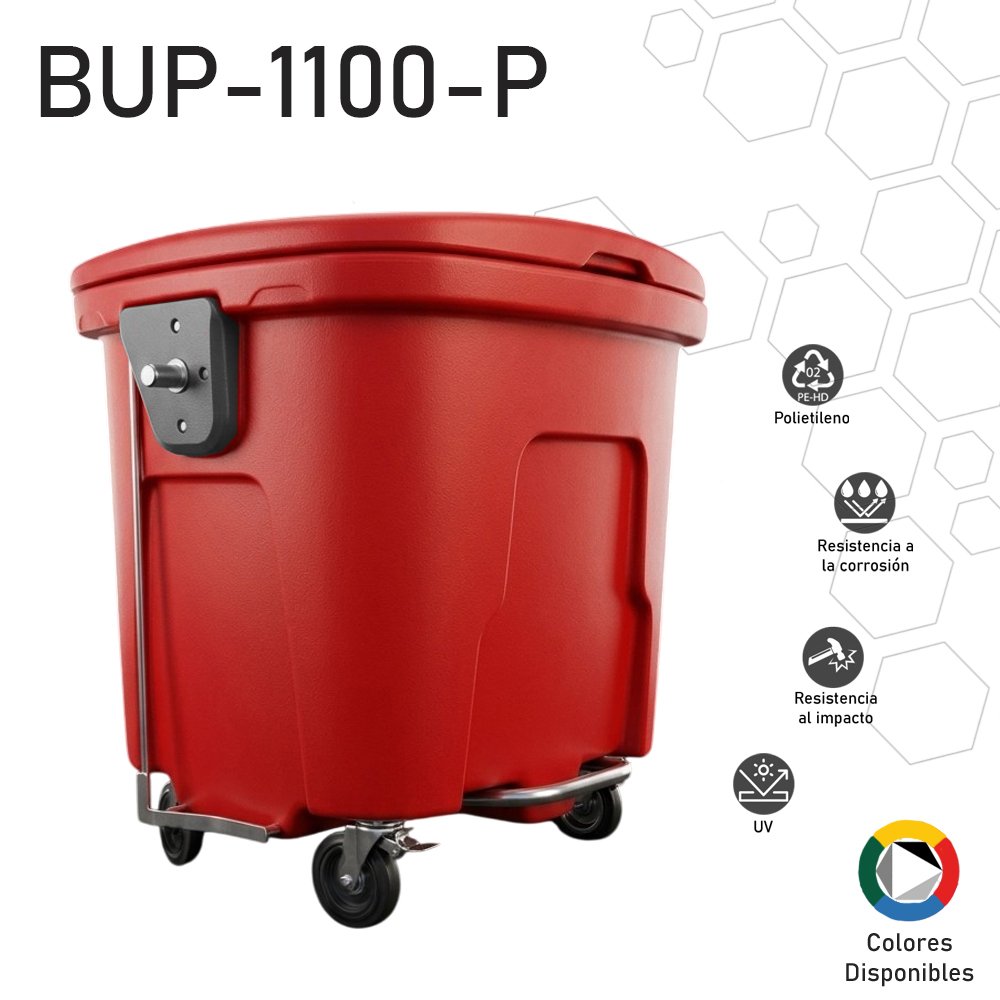Contenedor Urbano Modelo BUP-1100-P / 1000 Lts. con pedal